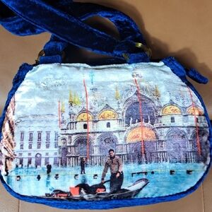 2001 Diesel Venice Edition Velvet Gondola Print Shoulder Bag Rare Y2K